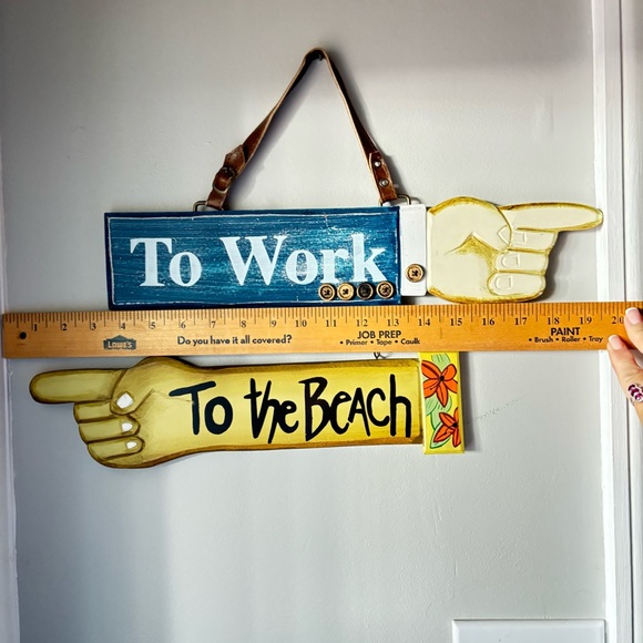 To Work To The Beach Sign - Picture 5 of 6
